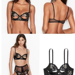 Unlined Embroidered Cutout Demi Bra - Very Sexy VS